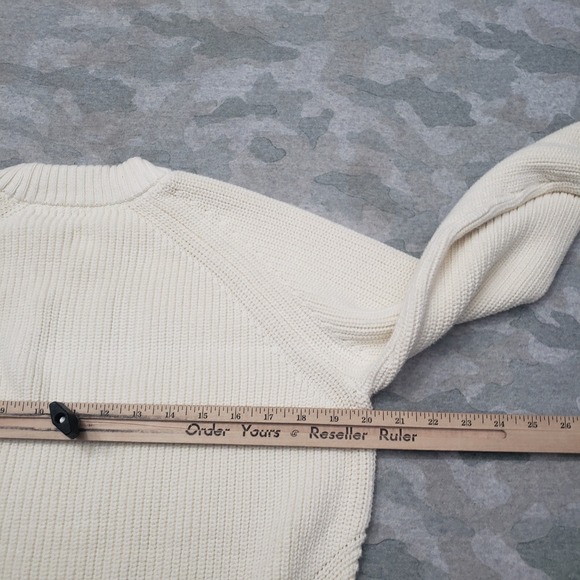 Faherty Sweater Womens Large Beige Pullover Ribbed Long Sleeve - Picture 7 of 9